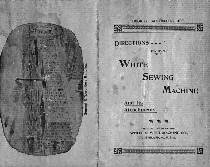 White VSIII sewing- machine--  Service Manual - Instruction Manual -  Wiring Diagram - Schematic - Operation Manual - Parts List