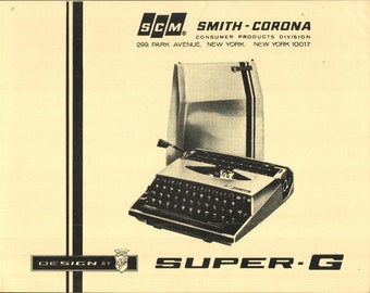 Smith Corona SuperG Typewriter Instruction Manual (Digital PDF Download)