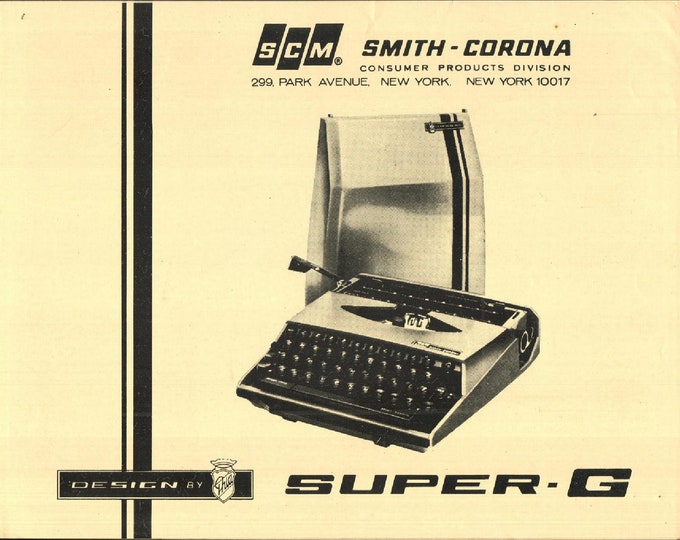 Smith Corona SuperG Typewriter Instruction Manual - User Manual - Complete User Guide