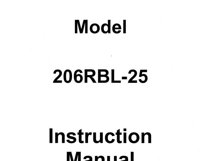 CONSEW 206RBL-25 Sewing Machine Instruction Manual - User Manual - Complete User Guide - English