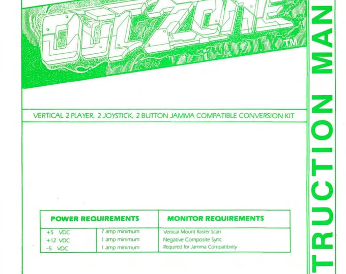 ROMSTAR - OUT ZONE - Service Manual - Parts Manual - Owner manual -  Pdf Download