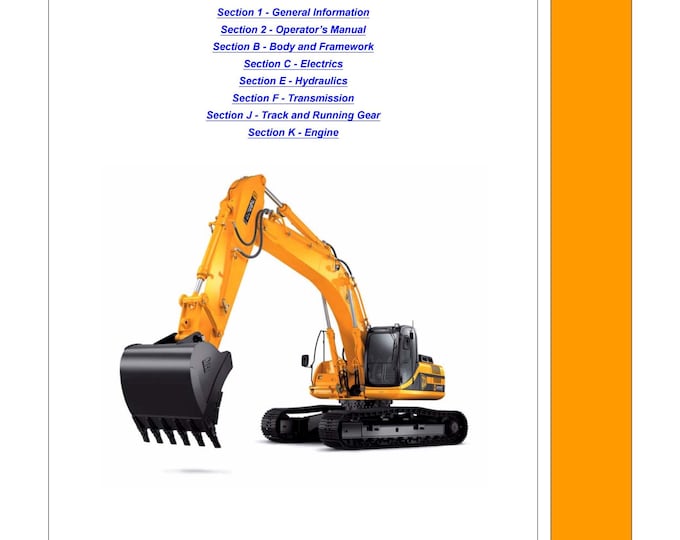 JCB JS300, JS330, JS370 - Tracked Excavators - Tier 4i Isuzu Engine  - Service Manual - Parts Manual - Owners Manual (Pdf Download)