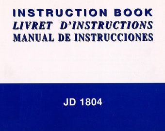 Janome JD 1804 Sewing Machine Instruction Manual (PDF)
