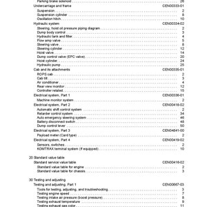May include: A black and white index page with the title "Index and Foreword" and a list of components and their corresponding page numbers. The page number 5 is highlighted in bold.