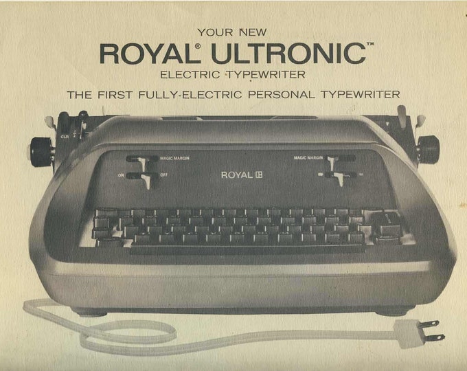 Royal Ultronic Typewriter Instruction Manual - User Manual - Complete User Guide