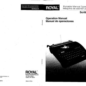 Royal Scrittore II Typewriter Instruction Manual - User Manual - Complete User Guide