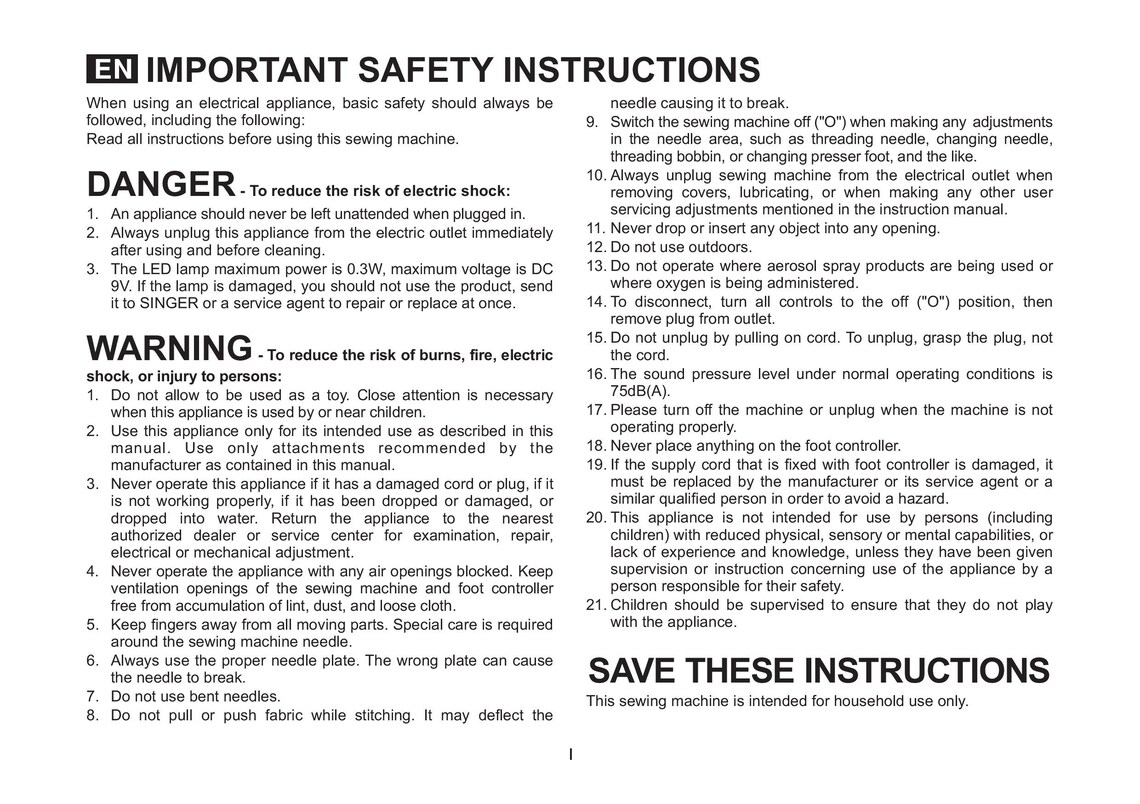 Singer 44S Sewing Machine Instruction Manual User Manual Complete User