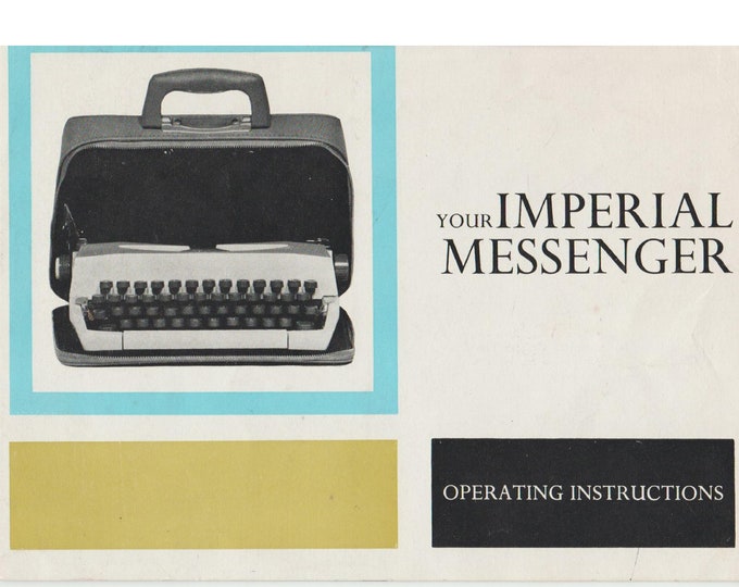 Imperial Messenger Typewriter Instruction Manual - User Manual - Complete User Guide