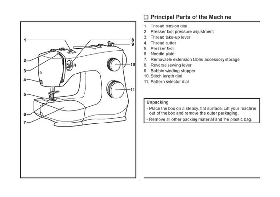 Singer M2405 Sewing Machine, White