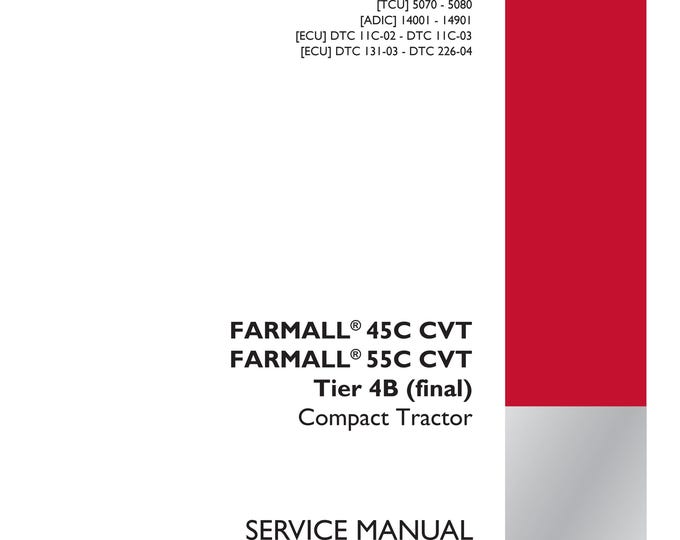 Case Farmall 45C Cvt Farmall 55C Cvt Tier 4B Electrical systems - 55-Harnesses and connectors-100-Repair Manual-Service Manual(Pdf Download)