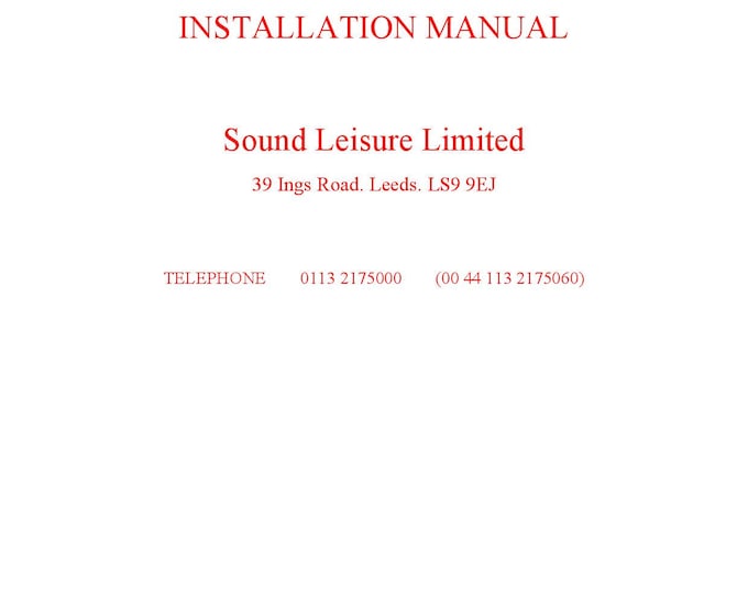 Sound Leisure -  Vinyl Jukebox- Operating Instructions -Service Manual - User Manual - Schematic-Parts List