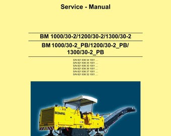 Bomag BM 1000-30-2 Service Repair Workshop Manual (PDF Download)