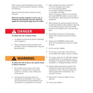 BERNINA artista 200 Sewing Machine Instruction Manual - User Manual - Complete User Guide - English