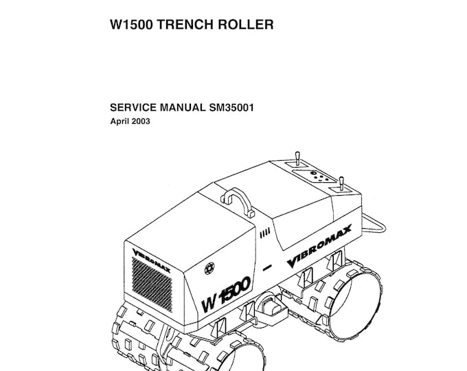 Vibromax W1500 TRENCH ROLLER - Service Manual Workshop Manual - Service Manual - Parts Manual - Owners Manual (Pdf Download)