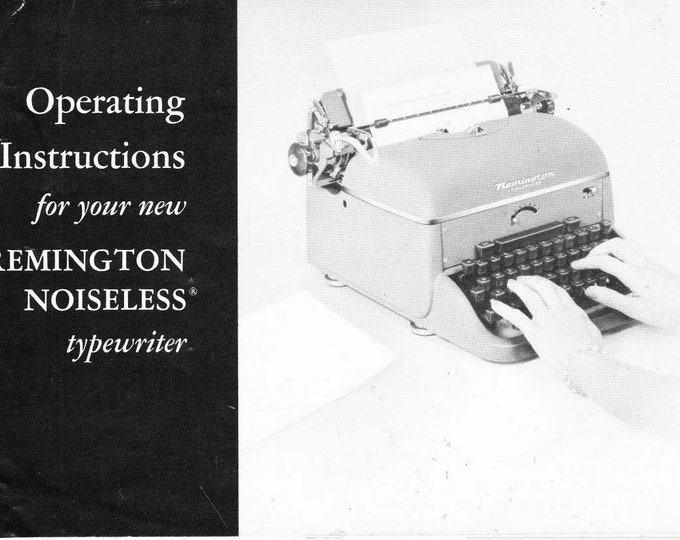 Remington Noiseless 10-1952 Typewriter Instruction Manual - User Manual - Complete User Guide