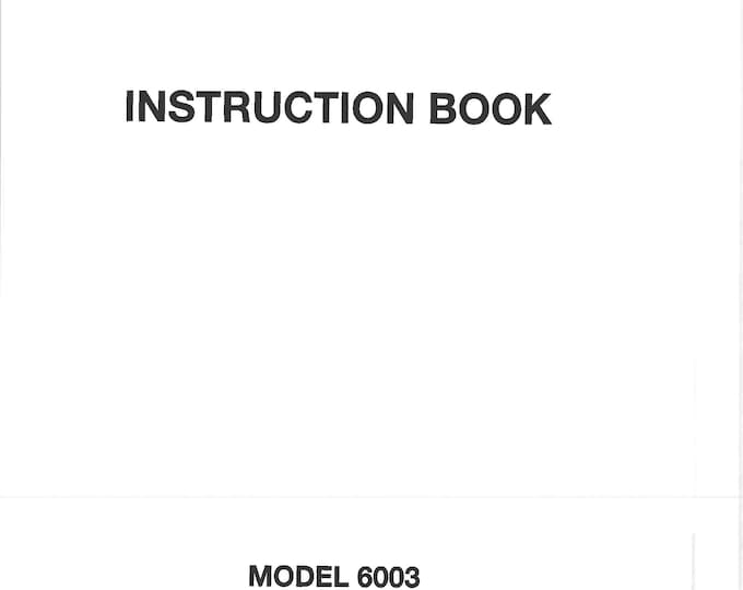 Elna 6003 Sewing Machine Instruction Manual - User Manual - Complete User Guide