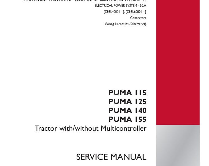 Case Puma 115 Puma 125 Puma 140 Puma 155-ELECTRICAL POWER SYSTEM - 30.A- Repair Manual- (Pdf Download)
