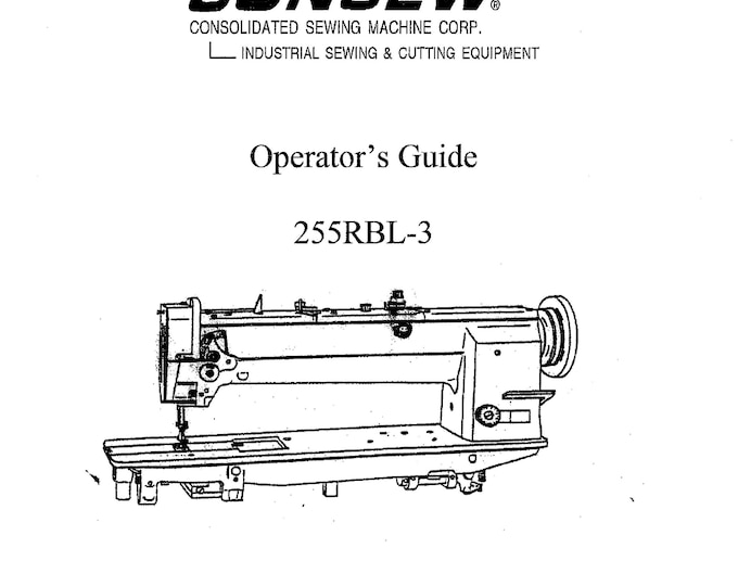 CONSEW 255RBL-3 Sewing Machine Instruction Manual - User Manual - Complete User Guide - English