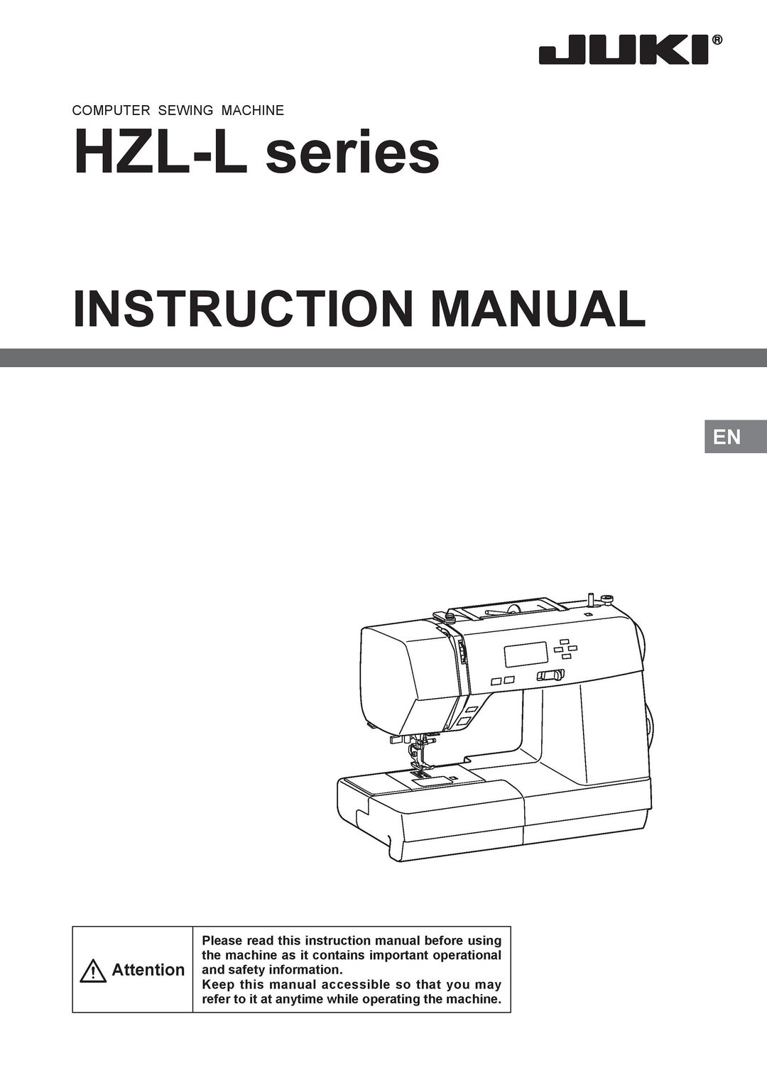 Juki HZLL Series Sewing Machine Instruction Manual User Manual
