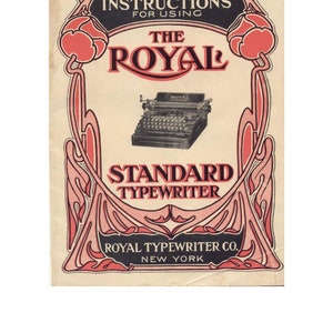 Royal Standard  Typewriter Instruction Manual - User Manual - Complete User Guide
