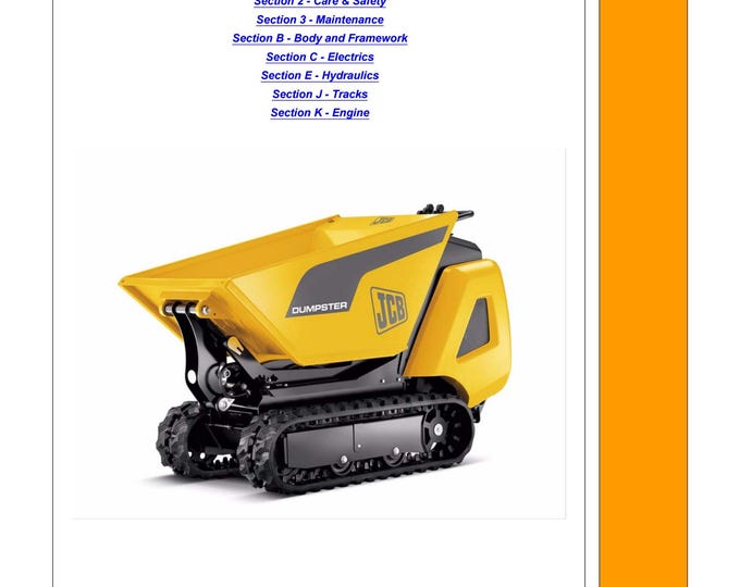 JCB Dumpster HTD5 - 9803-9570 - Service Manual Workshop Manual - Service Manual - Parts Manual - Owners Manual (pdf Download)