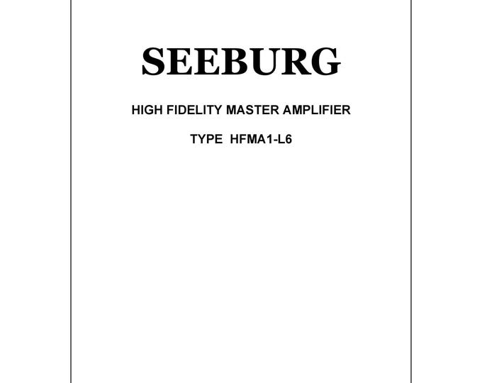 Seeburg - HFMA1 L6  - Service Manual - Instruction Manual -  Wiring Diagram - Schematic - Operation Manual - Parts List