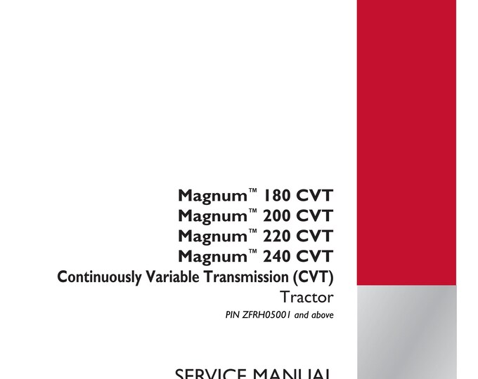 Case Magnum 180 Cvt Magnum 200 Cvt Magnum  220 Cvt Magnum 240 Cvt - Repair Manual - Service Manual-Shop Manua (Pdf Download)