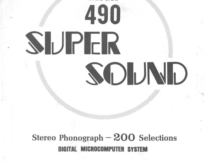 Rock-Ola - 490 - 494 - 1000 - 496 - Service Manual - Instruction Manual -  Wiring Diagram - Schematic - Operation Manual - Parts List
