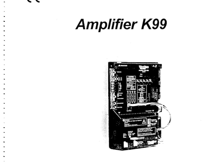 WURLITZER - K99 Amplifier - 08-08-2007 Edition  - Operating Instructions - Service Manual - User Manual - Schematic - Parts List