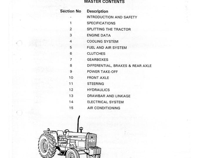 Massey Ferguson Mf 372, Mf 375, Mf 383, Mf 390 Tractors Workshop Manual - Service manual - Repair Manual - PDF