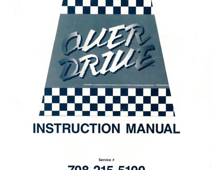 KONAMI - OVER DRIVE - Operation manual - Service Manual - Parts Manual - Owner manual -  Pdf Download