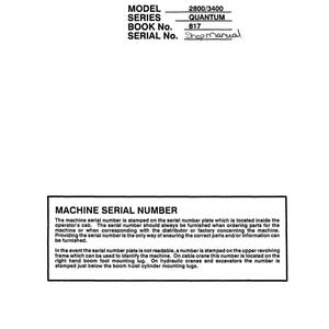 Linkbelt - Excavator 2800 - 3400 Q1 - Q2 - TL - LF - HP Quantum  - Shop Manual - Workshop Manual - Service Manual - English