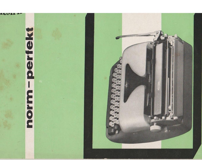 Triumph Norm and Perfekt Typewriter Instruction Manual - User Manual - Complete User Guide