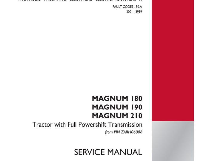 Case Magnum 180 Magnum 190 Magnum 210- Repair Manual- Service Manual(Pdf Download)