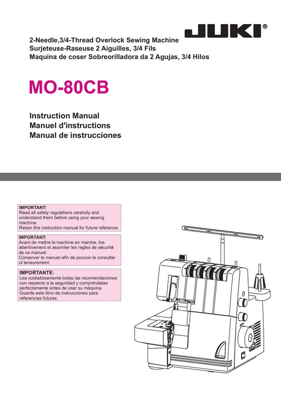 Juki MO80CB ミシン 取扱説明書 - ユーザーガイド - Etsy 日本