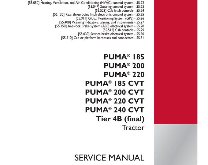 Case puma 185 puma 200 puma 220 puma 185 CVT puma 200 CVT puma 220 Cvt puma 240 Cvt Tier 4B - Harnesses and connectors - 100 (Pdf Download)
