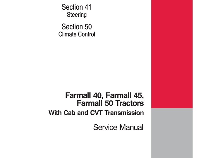 Case Farmall 40, Farmall 45 , Farmall 50 Tractors - Repair Manual - Service Manual-Shop Manual (Pdf Download)