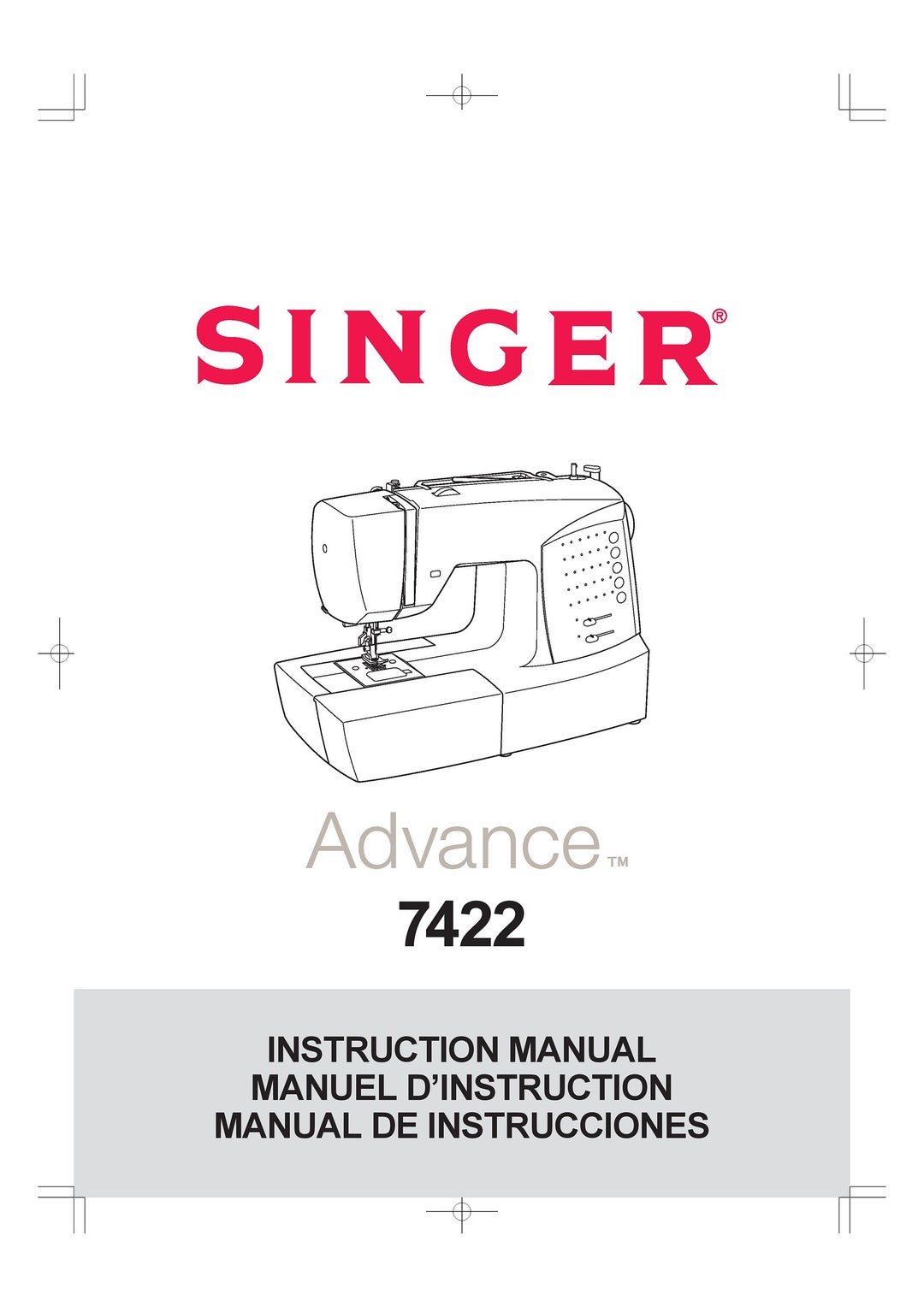 Singer 7422 Sewing Machine Instruction Manual User Manual Complete User