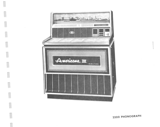 WURLITZER - 3300  - Operating Instructions - Service Manual - User Manual - Schematic - Parts List