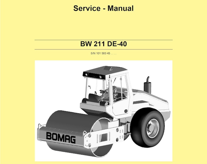 Bomag Roller BW 211 DE-40 2012 Service Manual 00891950 DE  (Pdf Download)