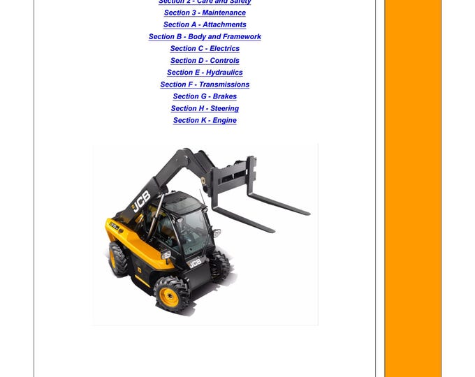 JCB Skid Steer Large Platform - Workshop Manual - Service Manual - Parts Manual - Owners Manual (pdf Download)