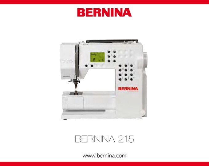 BERNINA 215 Simply Red Sewing Machine Instruction Manual - User Manual - Complete User Guide - English