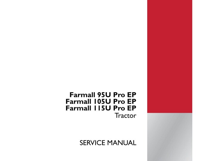 Case IH Farmall 115U Pro EP - Service Manual  - Service Manual - Parts Manual - Owner manual -  Pdf Download
