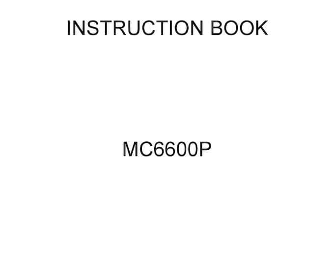 Janome MC6600P Sewing Machine Instruction Manual - User Manual - Complete User Guide