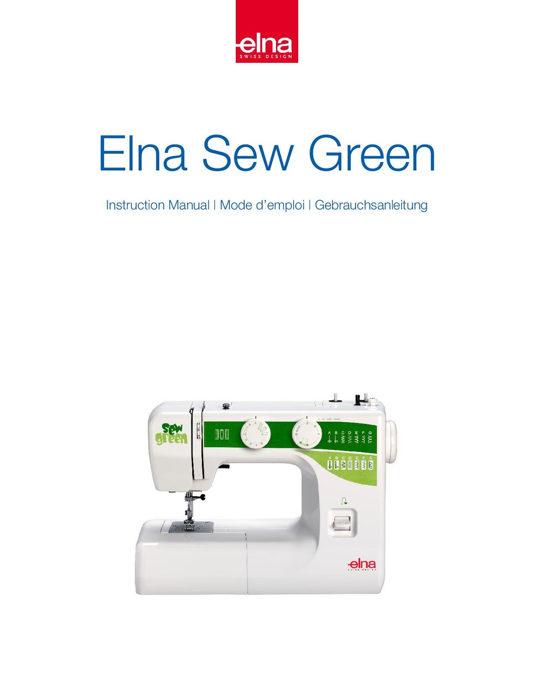 Elna Sew Green Sewing Machine Instruction Manual User Manual Complete