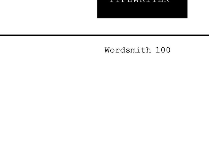Wordsmith 100 Typewriter Instruction Manual - User Manual - Complete User Guide