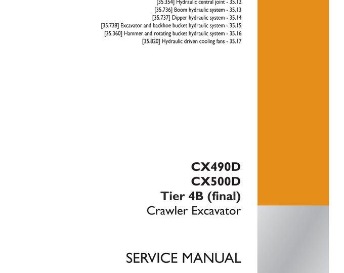 Case CX490D CX500D Tier 4B -Hydraulic systems - 35 - Hydraulic swing system - 352- Repair Manual - Service Manual-(Pdf Download)