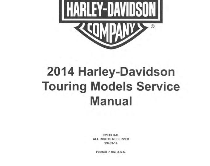 Harley Davidson 2014 - Service Manual - Parts Manual - Owner manual - Pdf Download