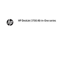 Puede incluir: Fondo blanco con el logotipo de HP y el texto "HP DeskJet 3700 All-in-One series" en negro. El logotipo de HP es un círculo negro con tres líneas curvas en su interior.