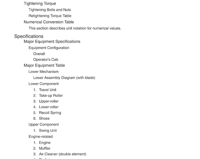 Linkbelt - 75 SPIN ACE - MSR Tier 3 - Shop Manual - Workshop Manual - Service Manual - English